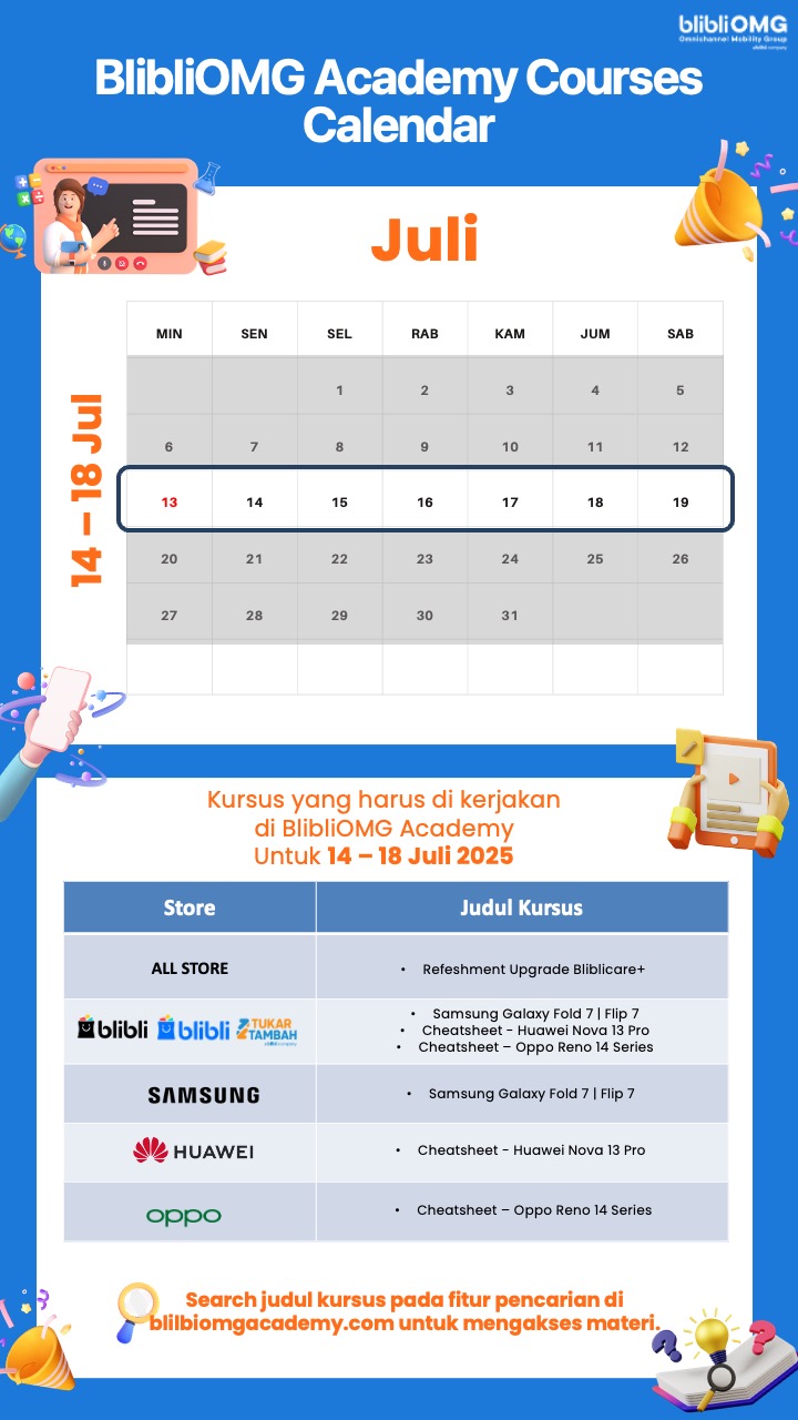 July Course Calendar 2025