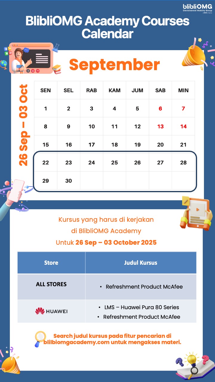 Sep Course Calendar
